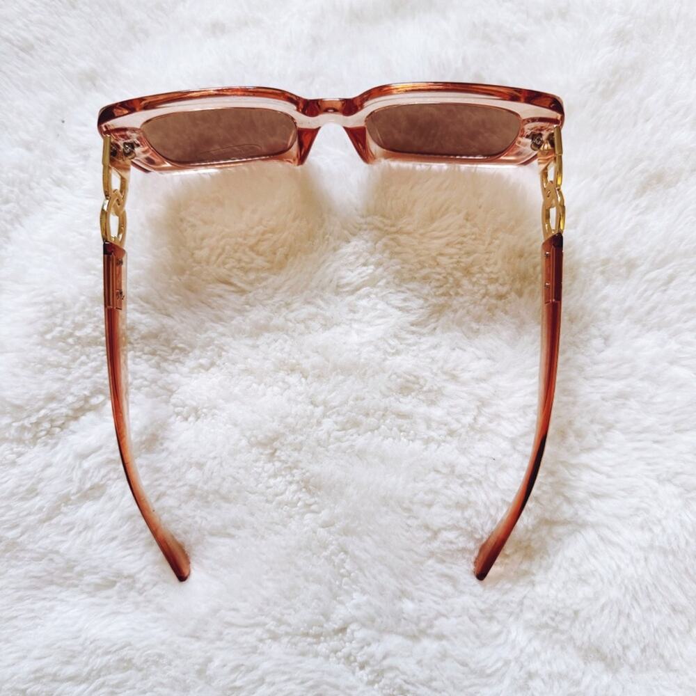 Camille Clear Coral Oversized Square Sunglasses - Picture 10 of 11